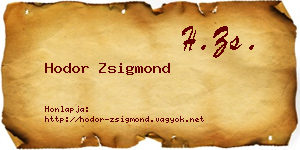 Hodor Zsigmond névjegykártya