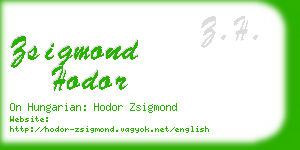 zsigmond hodor business card